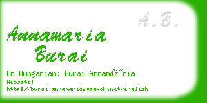 annamaria burai business card